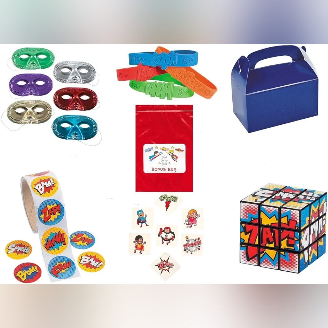 244 Piece Superhero Party Favors